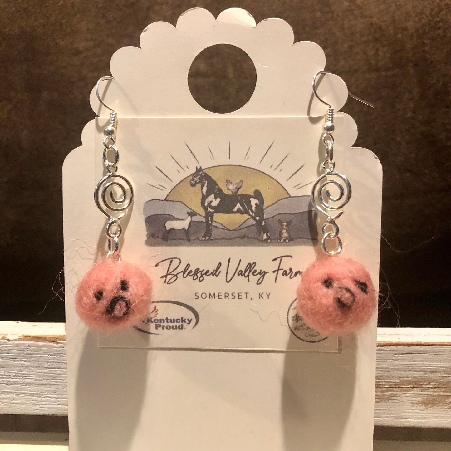 Discover Farm Fresh Elegance: Handcrafted Wool Earrings from our Charming Sheep Farm