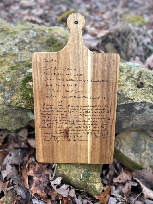 Personalized Cutting Board, Custom Recipe Engraving